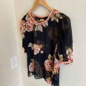 Sheer floral top